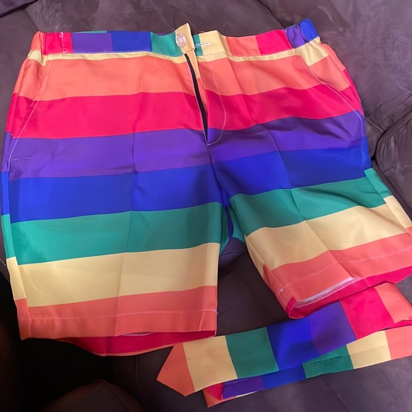 Happy hour rainbow 🌈 she shorts and tie brand new - Picture 1 of 3